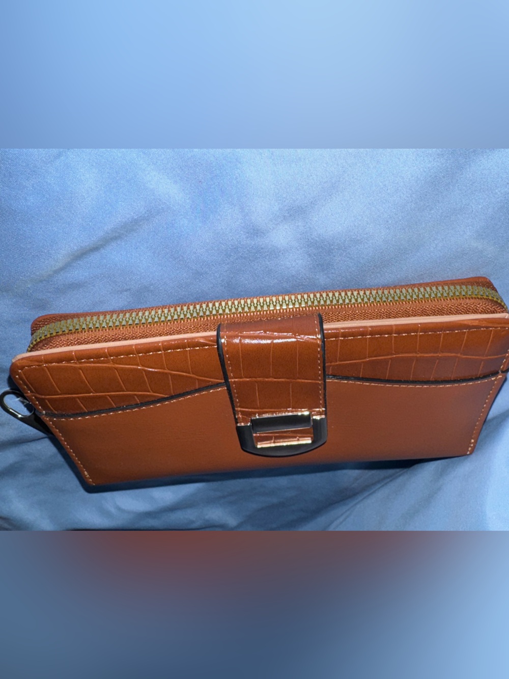 Tan Faux Leather Buckle Wallet - Picture 7 of 9